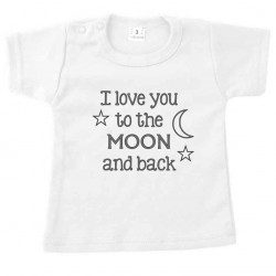 Tshirt wit loveyoumoon zwart